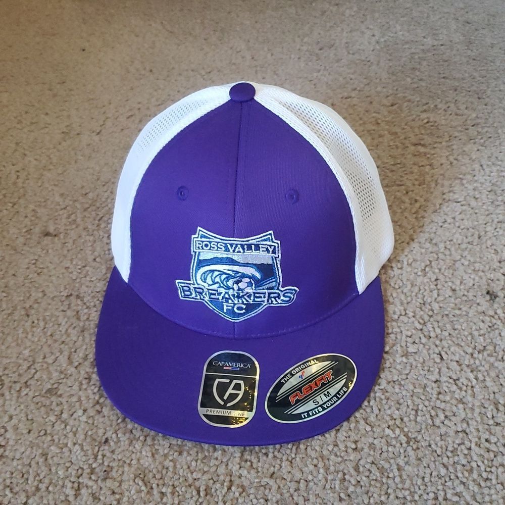 Ross Valley Physics Trucker Hat Purple White by Flex Fit
